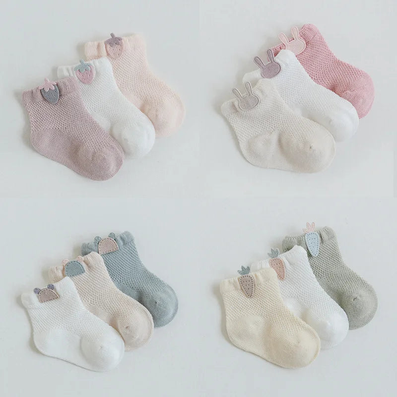 3 Pairs Of Infant Baby Socks for Girl & Boy - MORE COLOURS