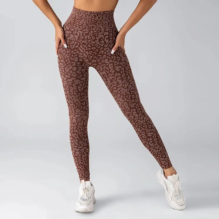 Women's Seamless Leopard Print Yoga Pants - MORE COLOURS