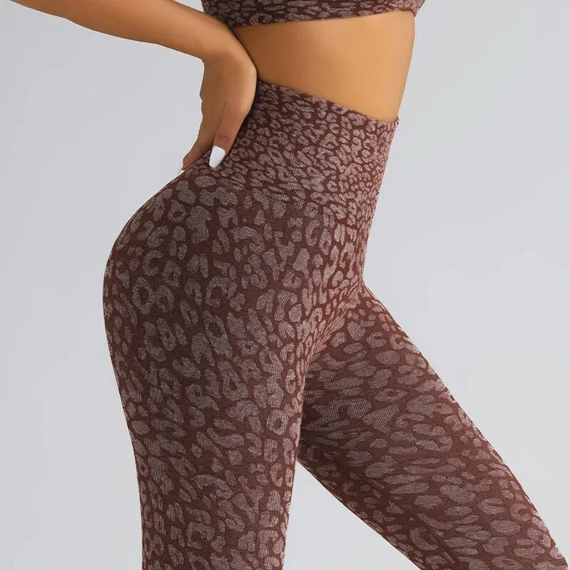 Women's Seamless Leopard Print Yoga Pants - MORE COLOURS