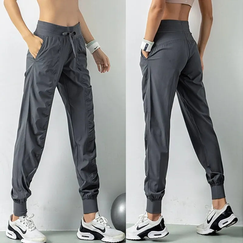 Women’s Fabric Drawstring Running Sport Joggers - MORE COLOURS