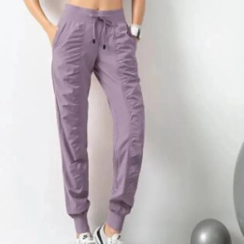 Women’s Fabric Drawstring Running Sport Joggers - MORE COLOURS