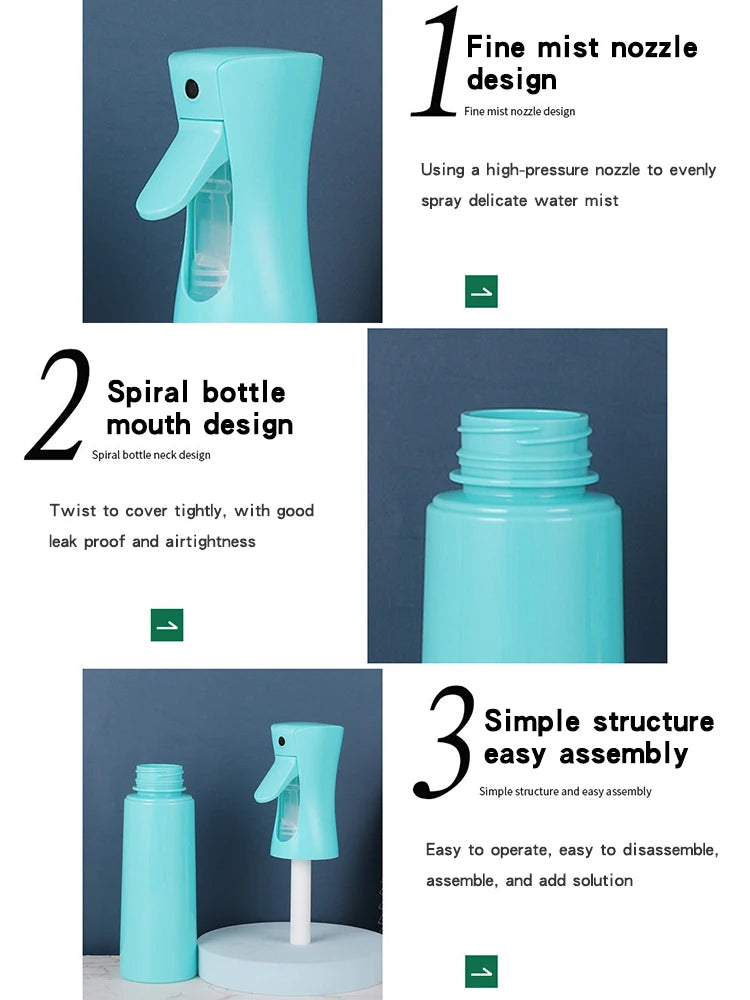 300ml Bottled Fine Mist Continuous Spray Bottle - MORE COLOURS