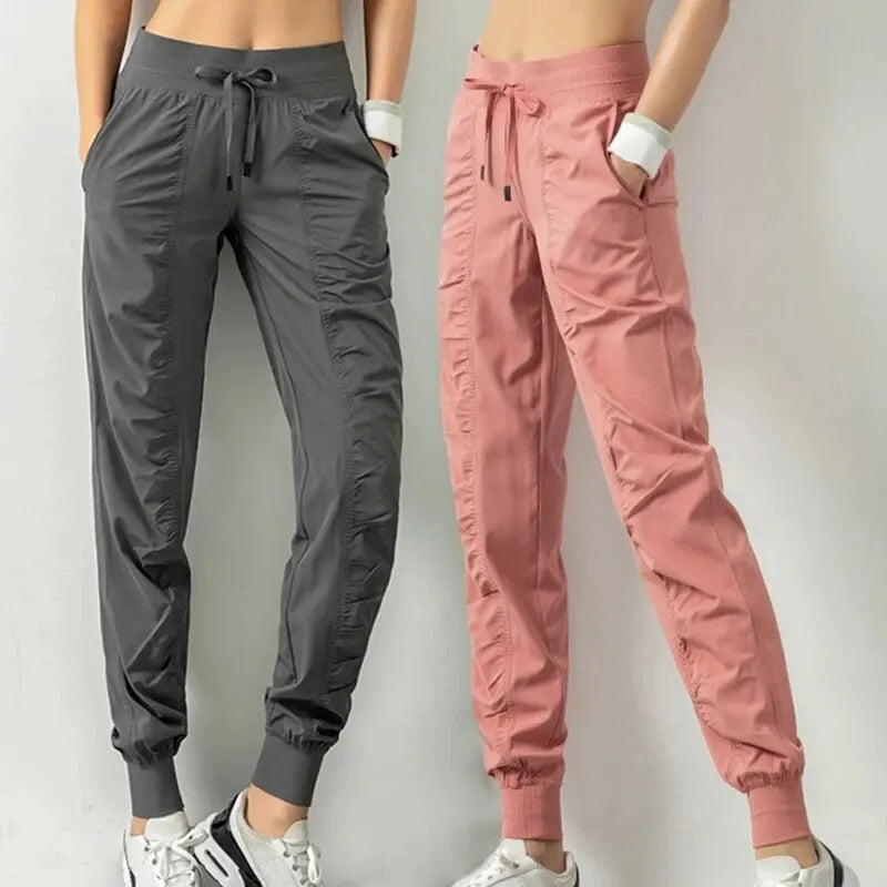 Women’s Fabric Drawstring Running Sport Joggers - MORE COLOURS