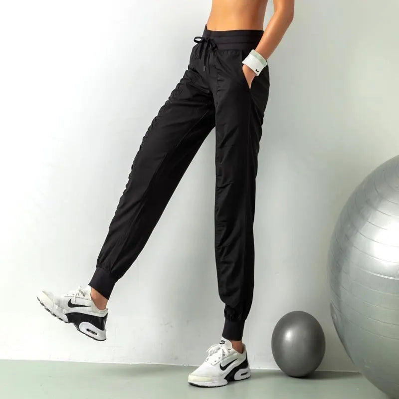 Women’s Fabric Drawstring Running Sport Joggers - MORE COLOURS