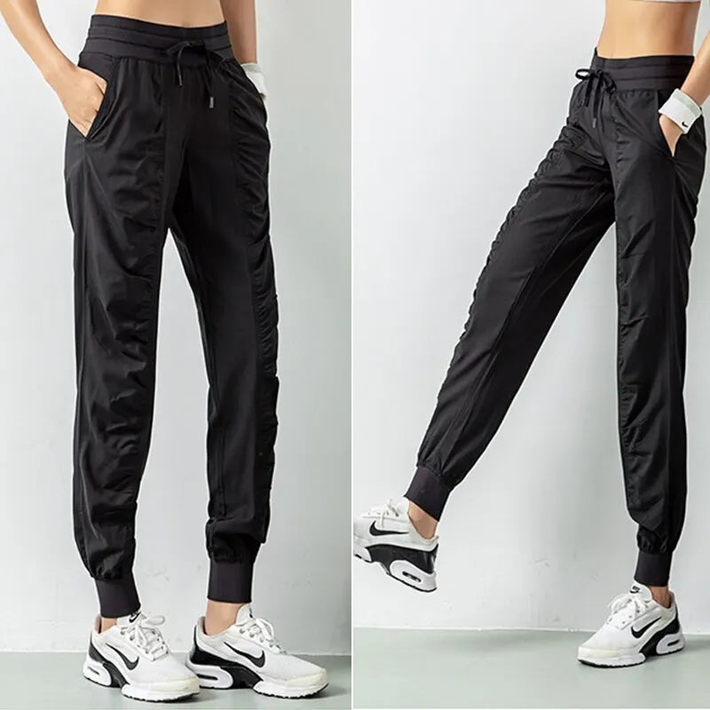 Women’s Fabric Drawstring Running Sport Joggers - MORE COLOURS